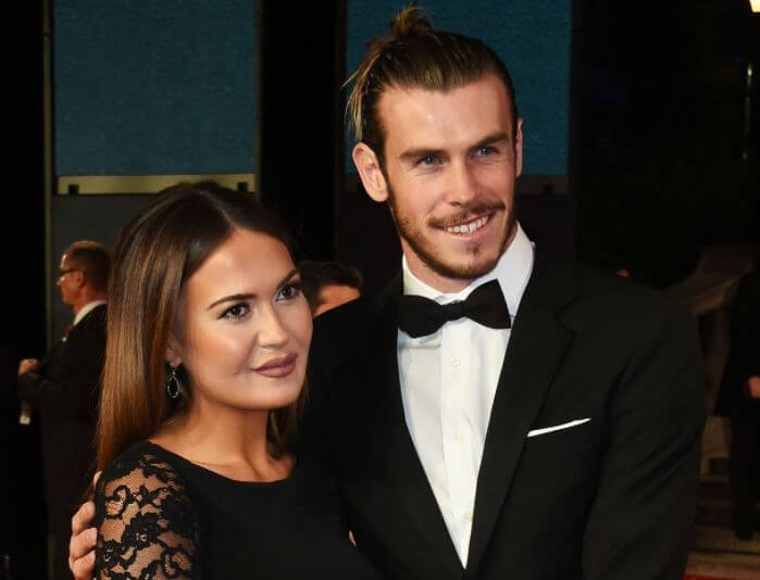 Emma Rhys-Jones with her husband, Gareth Bale.
